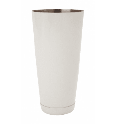 Color Coated Bar Shaker with Weighted Bottom 30 oz - White