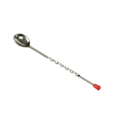 Bar Spoon Half Twisted with Red Knob 25 cm