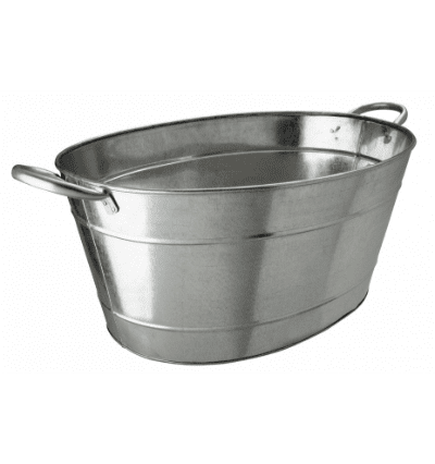 Galvanised Steel Oval Party Tub 48.5 x 34.5 x 23 cm