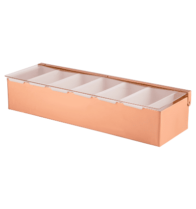 Copper Plated Condiment Tray - 6 Inserts
