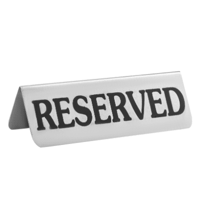 Reserved Table Sign 16 cm - Black Ink