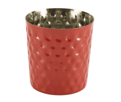 Color Coated Hammered Chip Cup 8.5 x 8.5 cm - Red