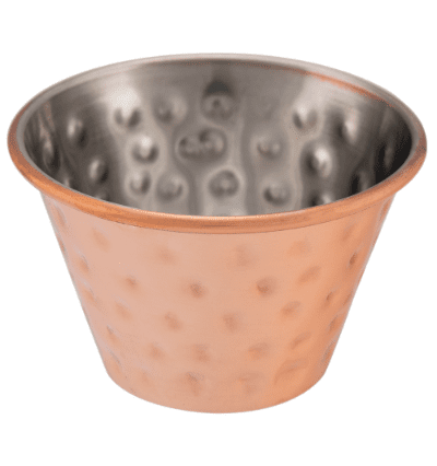 Copper Plated Hammered Sauce Cup Glossy 1.5 oz
