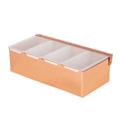 Copper Plated Condiment Tray – 4 Inserts