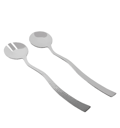 Wavy Salad Server Set Hammered 34 cm