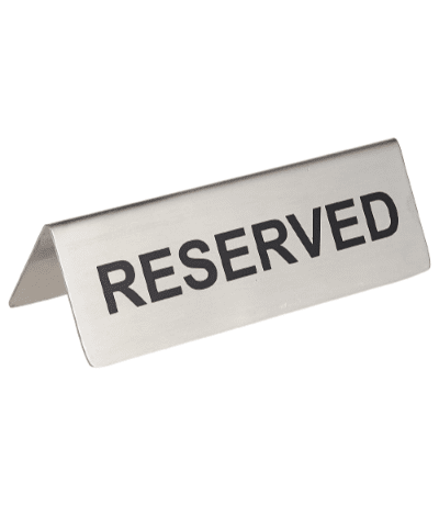 Reserved Table Sign 9 x 4 cm - Black Laser