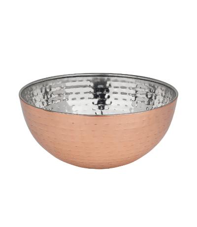 Copper Plated Hammered Bowl Glossy 20 x 9 cm