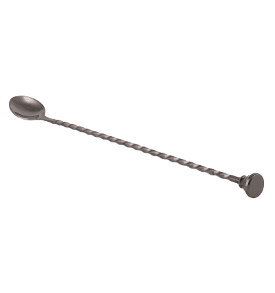 Gun Metal PVD Bar Spoon Full Twisted with Weighted Knob 28 cm