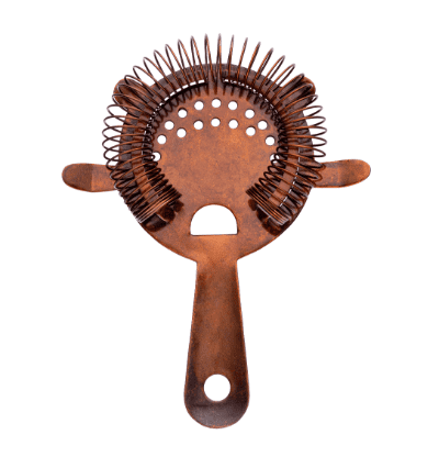 Distressed Copper Plated 4 Prong Bar Strainer