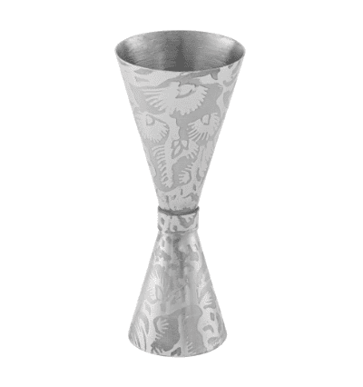 Etched Glass PVD Slim Jigger 20/40 ml - Floral