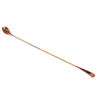 Distressed Copper Plated Bar Spoon Full Twisted with Paddle 40 cm