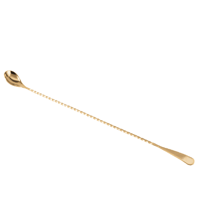 Gold PVD Bar Spoon Full twisted with Paddle 40 cm