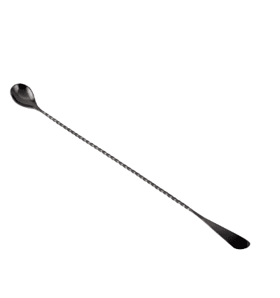 Black PVD Bar Spoon Full Twisted with Paddle 40 cm
