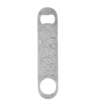 Etched Glass PVD Bar Blade 18 cm - Floral