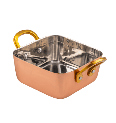 Copper Plated Square Presentation Pan 12 x 12 x 6 cm - BH