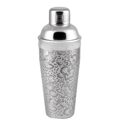 Etched Glass PVD Deluxe Cocktail Shaker 750 ml - Floral