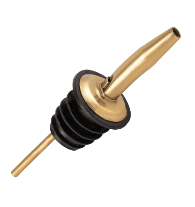 Distressed Gold Plated Metal Pourer Tapered Spout - Medium Flow