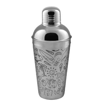 Etched Deluxe Cocktail Shaker 500 ml - Beach