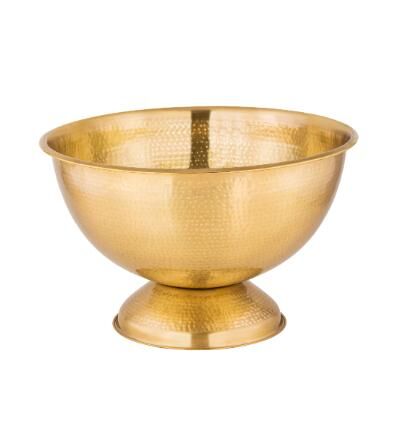 Gold Plated Hammered Punch Bowl Satin SHH I/O 33 x 20.9 cm - A