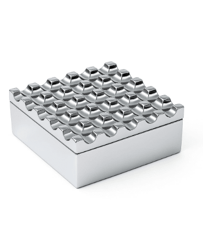 Aluminum Ash Tray 25 Grid 13 x 13 x 5 cm - Silver