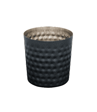 Black Color Coated Hammered Chip Cup 8.5 x 8.5 cm – Crackle